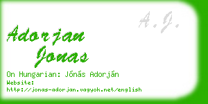 adorjan jonas business card